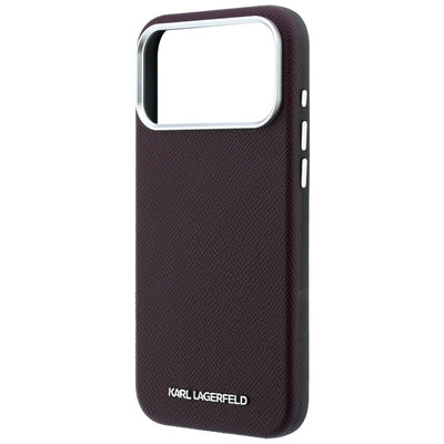 Karl Lagerfeld Grained Elongated Logo MagSafe case for iPhone 17 Pro Max / 18 Pro Max - burgundy