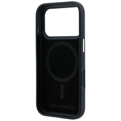 Karl Lagerfeld Grained Heads Metal MagSafe Case for iPhone 17 Pro Max / 18 Pro Max - Black