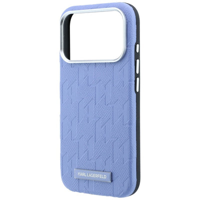 Karl Lagerfeld Grained Mono Resin Logo MagSafe Case for iPhone 17 Pro / 18 Pro - Light Blue