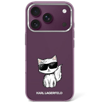 Karl Lagerfeld IML Choupette Body Sketch Print MagSafe case for iPhone 17 Pro / 18 Pro - burgundy