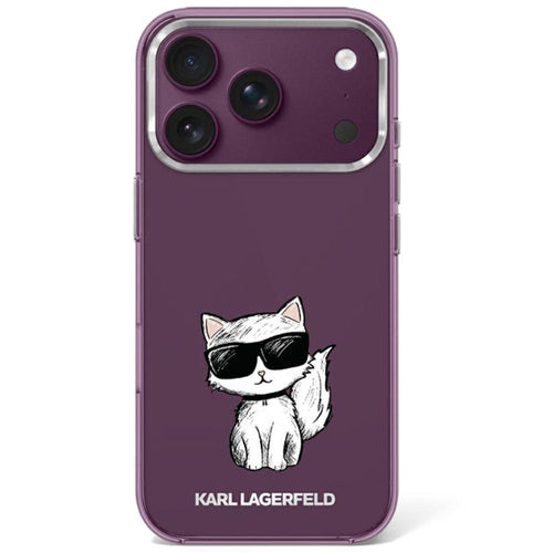 Karl Lagerfeld IML Choupette Body Sketch Print MagSafe case for iPhone 17 Pro / 18 Pro - burgundy