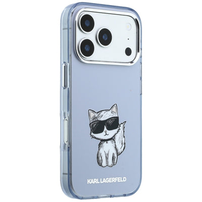 Karl Lagerfeld IML Choupette Body Sketch Print MagSafe Case for iPhone 17 Pro / 18 Pro - Light Blue
