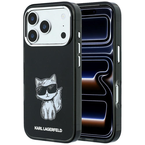 Karl Lagerfeld IML Choupette Body Sketch Print MagSafe Case for iPhone 17 Pro Max / 18 Pro Max - Black