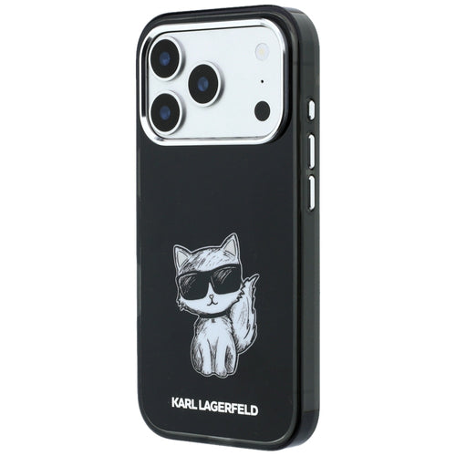 Karl Lagerfeld IML Choupette Body Sketch Print MagSafe Case for iPhone 17 Pro Max / 18 Pro Max - Black
