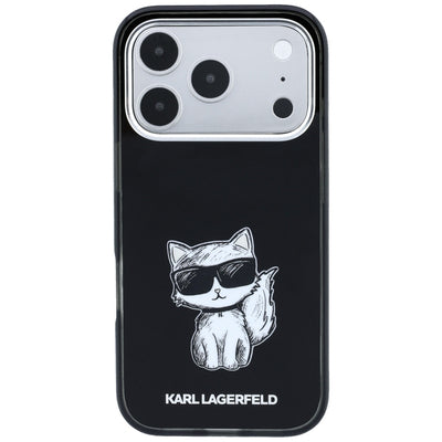 Karl Lagerfeld IML Choupette Body Sketch Print MagSafe Case for iPhone 17 Pro Max / 18 Pro Max - Black