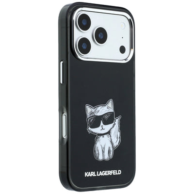 Karl Lagerfeld IML Choupette Body Sketch Print MagSafe Case for iPhone 17 Pro Max / 18 Pro Max - Black