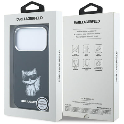 Karl Lagerfeld IML Choupette Body Sketch Print MagSafe Case for iPhone 17 Pro Max / 18 Pro Max - Black