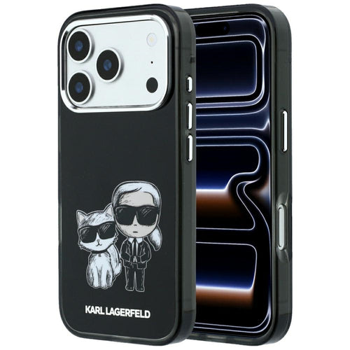 Karl Lagerfeld IML Karl&amp;Choupette Bodies Sketch Print MagSafe Case for iPhone 17 Pro / 18 Pro - Black