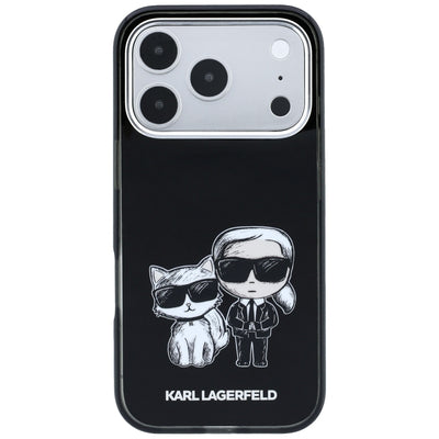 Karl Lagerfeld IML Karl&amp;Choupette Bodies Sketch Print MagSafe Case for iPhone 17 Pro / 18 Pro - Black