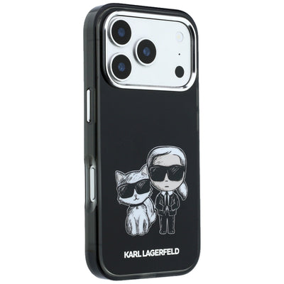 Karl Lagerfeld IML Karl&amp;Choupette Bodies Sketch Print MagSafe Case for iPhone 17 Pro / 18 Pro - Black