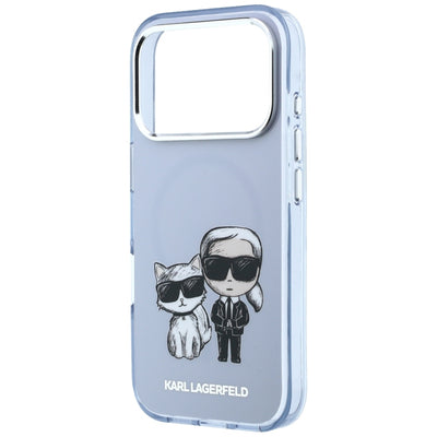 Karl Lagerfeld IML Karl&amp;Choupette Bodies Sketch Print MagSafe case for iPhone 17 Pro / 18 Pro - light blue