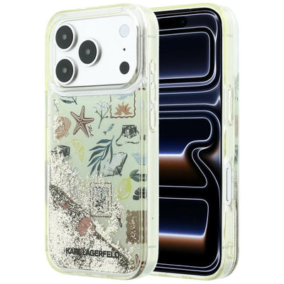 Karl Lagerfeld Liquid Glitter Beach &amp; Sand Case for iPhone 17 Pro / 18 Pro - Beige