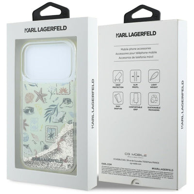Karl Lagerfeld Liquid Glitter Beach &amp; Sand Case for iPhone 17 Pro / 18 Pro - Beige