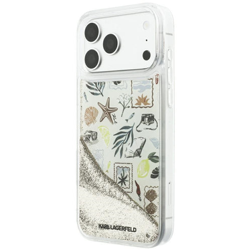 Karl Lagerfeld Liquid Glitter Beach &amp; Sand Case for iPhone 17 Pro Max / 18 Pro Max - Beige