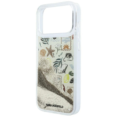 Karl Lagerfeld Liquid Glitter Beach &amp; Sand Case for iPhone 17 Pro Max / 18 Pro Max - Beige