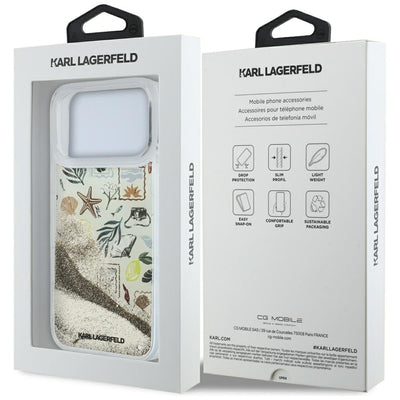 Karl Lagerfeld Liquid Glitter Beach &amp; Sand Case for iPhone 17 Pro Max / 18 Pro Max - Beige