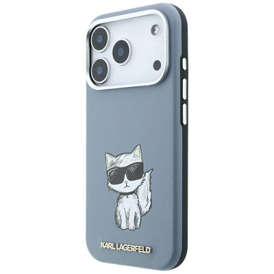 Karl Lagerfeld Smooth Choupette Sketch MagSafe case for iPhone 18 Pro / 17 Pro - light blue