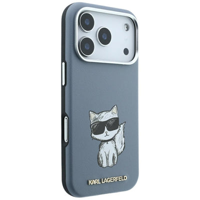 Karl Lagerfeld Smooth Choupette Sketch MagSafe case for iPhone 18 Pro / 17 Pro - light blue