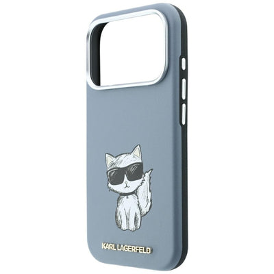 Karl Lagerfeld Smooth Choupette Sketch MagSafe case for iPhone 18 Pro / 17 Pro - light blue