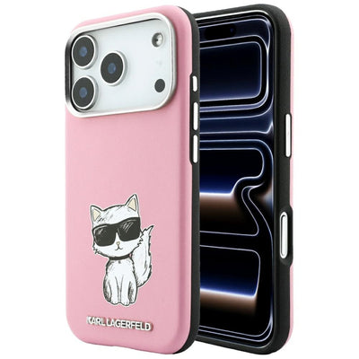Karl Lagerfeld Smooth Choupette Sketch MagSafe Case for iPhone 18 Pro / 17 Pro - Pink