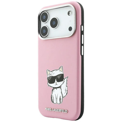 Karl Lagerfeld Smooth Choupette Sketch MagSafe Case for iPhone 18 Pro / 17 Pro - Pink