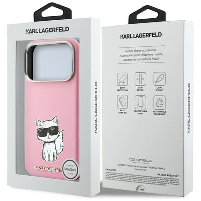 Karl Lagerfeld Smooth Choupette Sketch MagSafe Case for iPhone 18 Pro / 17 Pro - Pink