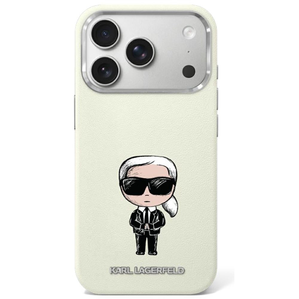 Karl Lagerfeld Smooth Ikonik Sketch MagSafe Case for iPhone 18 Pro / 17 Pro - Beige