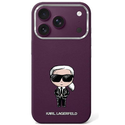 Karl Lagerfeld Smooth Ikonik Sketch MagSafe case for iPhone 18 Pro / 17 Pro - burgundy