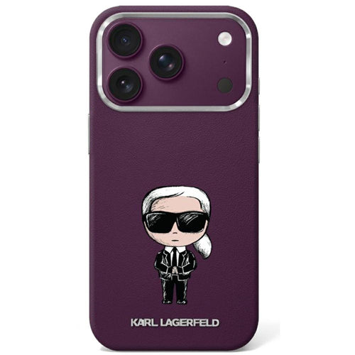 Karl Lagerfeld Smooth Ikonik Sketch MagSafe case for iPhone 18 Pro / 17 Pro - burgundy