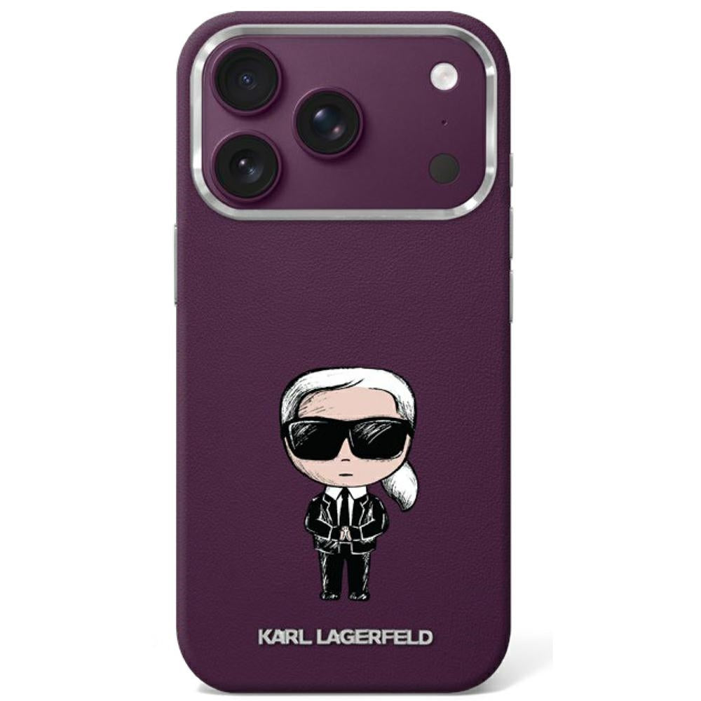 Karl Lagerfeld Smooth Ikonik Sketch MagSafe case for iPhone 18 Pro / 17 Pro - burgundy