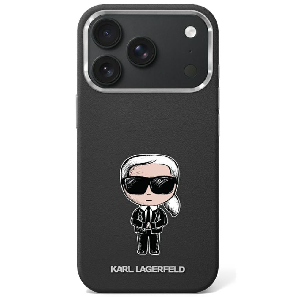 Karl Lagerfeld Smooth Ikonik Sketch MagSafe Case for iPhone 18 Pro / 17 Pro - Black