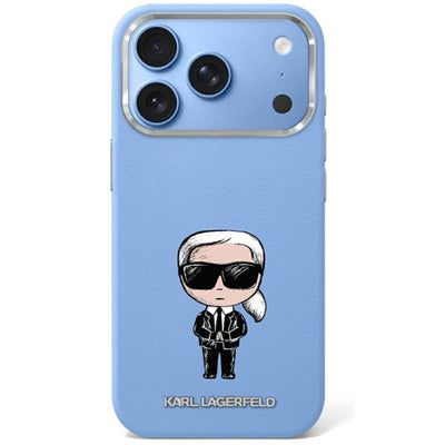 Karl Lagerfeld Smooth Ikonik Sketch MagSafe case for iPhone 18 Pro / 17 Pro - light blue