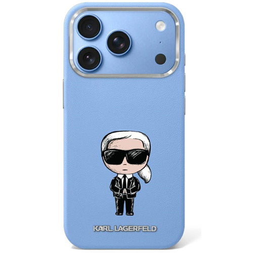 Karl Lagerfeld Smooth Ikonik Sketch MagSafe case for iPhone 18 Pro / 17 Pro - light blue