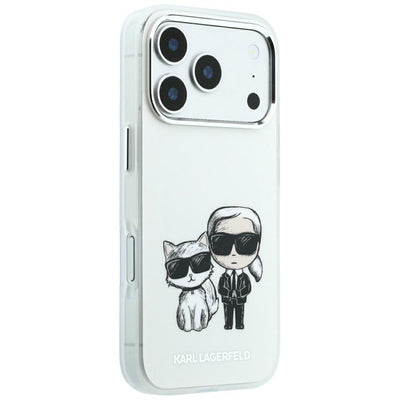 Karl Lagerfeld Smooth Karl &amp; Choupette Bodies Sketch MagSafe Case for iPhone 18 Pro / 17 Pro - Beige