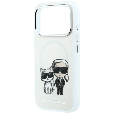 Karl Lagerfeld Smooth Karl &amp; Choupette Bodies Sketch MagSafe Case for iPhone 18 Pro / 17 Pro - Beige