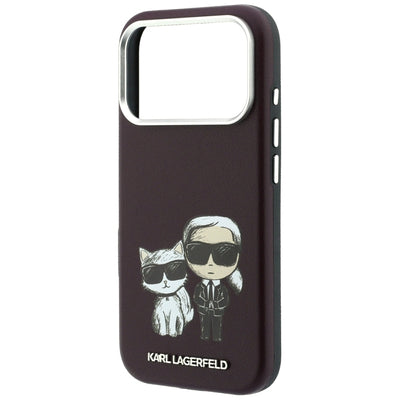 Karl Lagerfeld Smooth Karl &amp; Choupette Bodies Sketch MagSafe case for iPhone 18 Pro / 17 Pro - burgundy