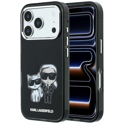 Karl Lagerfeld Smooth Karl &amp; Choupette Bodies Sketch MagSafe Case for iPhone 18 Pro / 17 Pro - Black