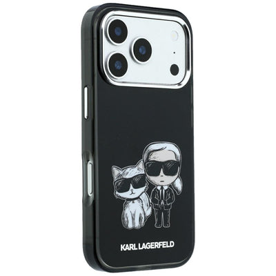 Karl Lagerfeld Smooth Karl &amp; Choupette Bodies Sketch MagSafe Case for iPhone 18 Pro / 17 Pro - Black