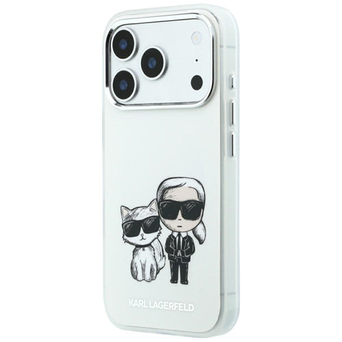 Karl Lagerfeld Smooth Karl &amp; Choupette Bodies Sketch MagSafe Case for iPhone 18 Pro Max / 17 Pro Max Beige