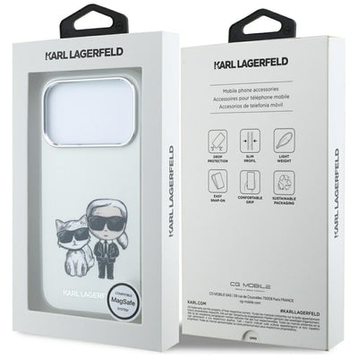 Karl Lagerfeld Smooth Karl &amp; Choupette Bodies Sketch MagSafe Case for iPhone 18 Pro Max / 17 Pro Max Beige