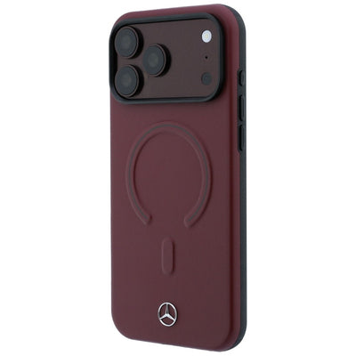 Mercedes Leather 3D MagSafe Case for iPhone 18 Pro / 17 Pro - Burgundy