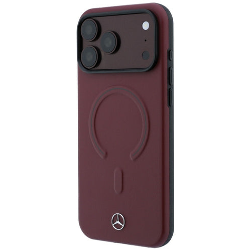 Mercedes Leather 3D MagSafe Case for iPhone 18 Pro / 17 Pro - Burgundy