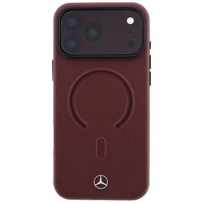 Mercedes Leather 3D MagSafe Case for iPhone 18 Pro / 17 Pro - Burgundy