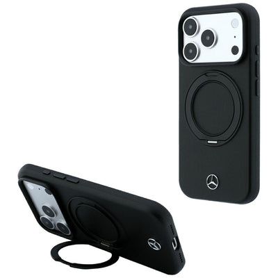 Mercedes Leather Case with Ring Stand MagSafe for iPhone 18 Pro / 17 Pro - Black