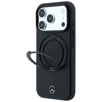 Mercedes Leather Case with Ring Stand MagSafe for iPhone 18 Pro / 17 Pro - Black