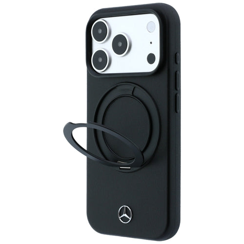 Mercedes Leather Case with Ring Stand MagSafe for iPhone 18 Pro / 17 Pro - Black