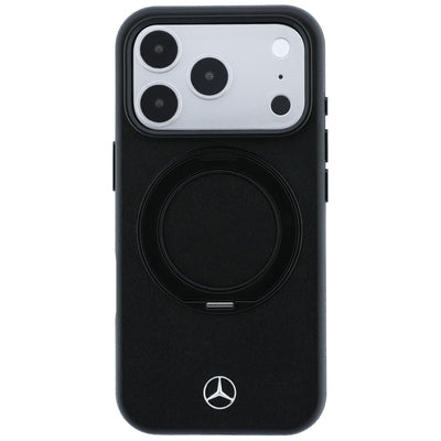 Mercedes Leather Case with Ring Stand MagSafe for iPhone 18 Pro / 17 Pro - Black
