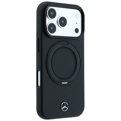 Mercedes Leather Case with Ring Stand MagSafe for iPhone 18 Pro / 17 Pro - Black
