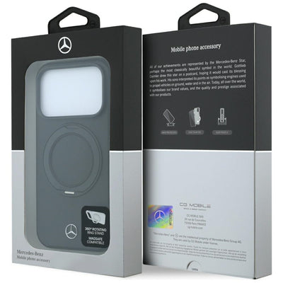 Mercedes Leather with Ring Stand MagSafe Case for iPhone 18 Pro Max / 17 Pro Max / 17 Pro Max - Black