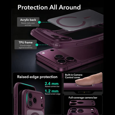 ESR Classic Hybrid MagSafe case for iPhone 18 Pro / 17 Pro - dark cherry
